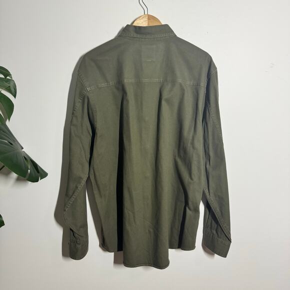 Levi's Western Denim Button Up Shirt Men XL Green Country Outdoor Workwear Top - Picture 2 of 8